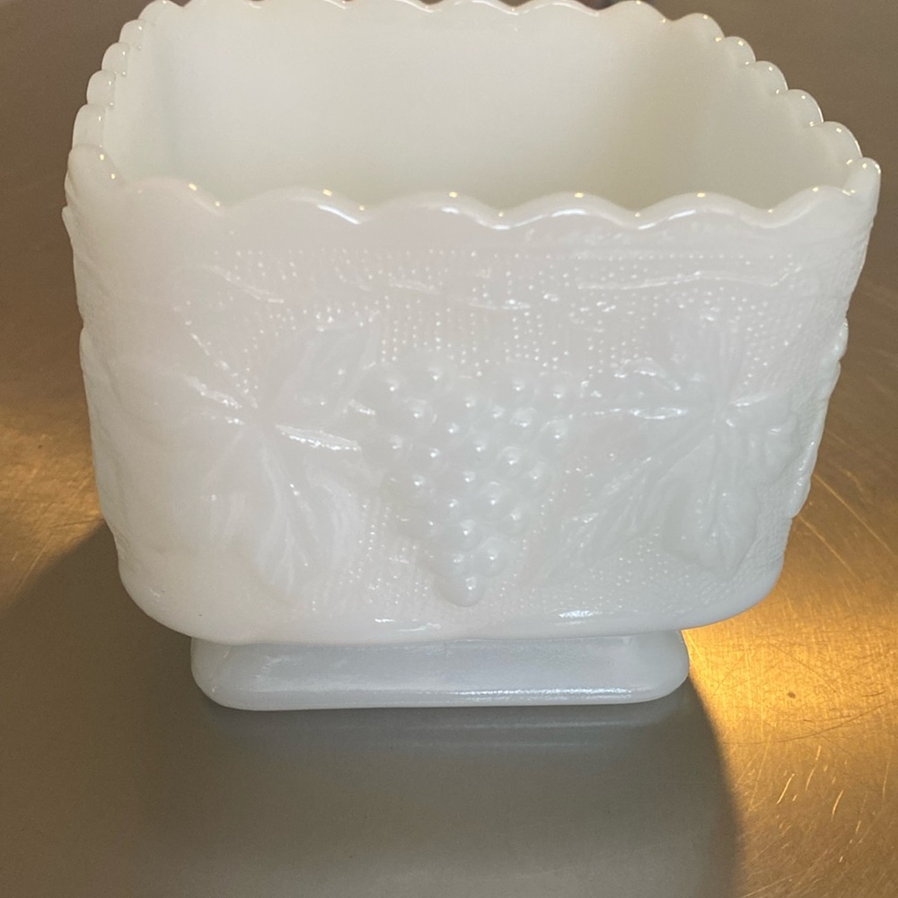 Vintage milk glass candy dish